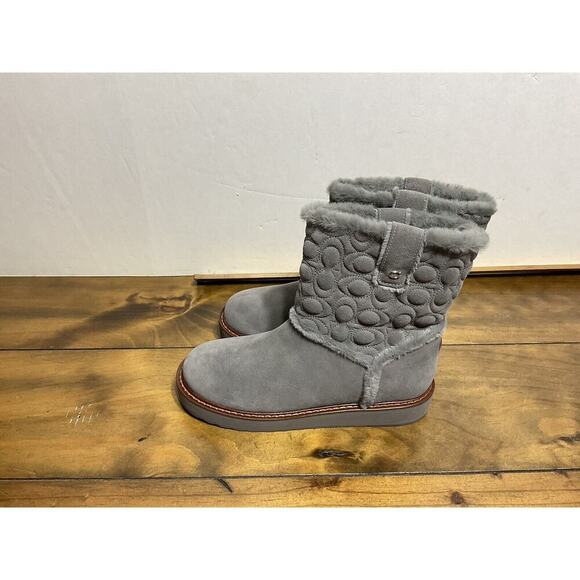COACH Suede Ivy Boots Size 6 B Heather Grey - Picture 8 of 11